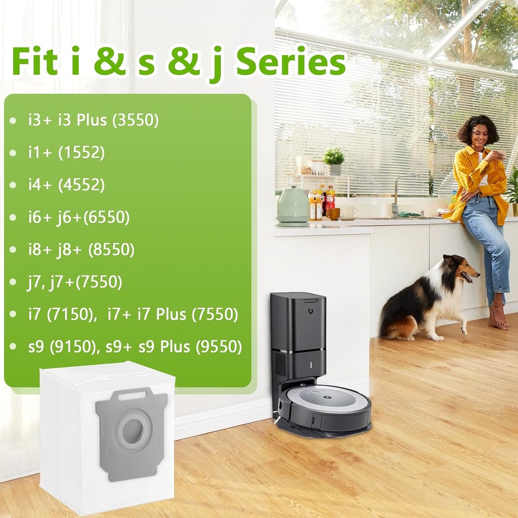 KGC 10 แพ็คถุงสูญญากาศเข้ากันได้กับถุงสูญญากาศ iRobot Roomba i & s & j Series, สําหรับ iRobot Roomba