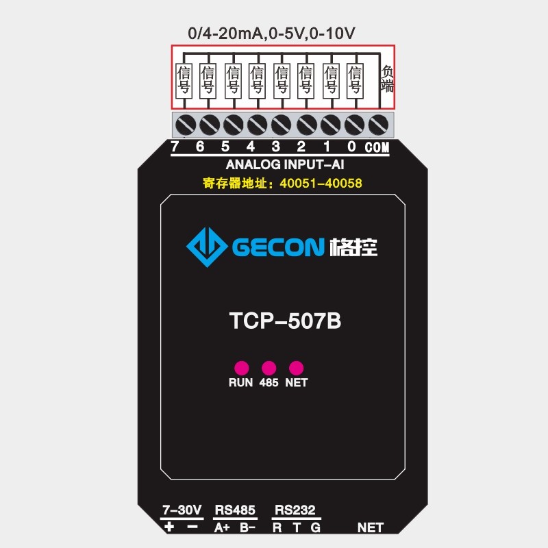 อินพุตระดับเสียงจําลอง 8 ช่อง RJ45 โมดูลอีเธอร์เน็ตพร้อมอินเทอร์เฟซ RS485 232 MODBUS TCPIP Protocol