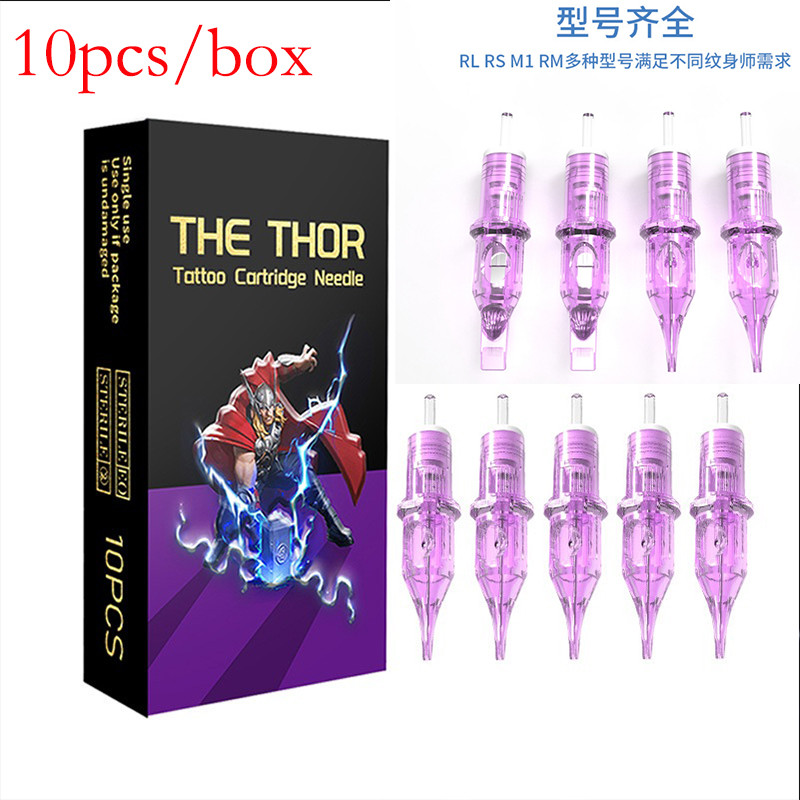 10 ชิ้น/กล่องตลับสักเข็มสําหรับปากกาสักรุ่นตัดพ่นหมอกควัน RL/M1/RM/RS สักเครื่องมือ