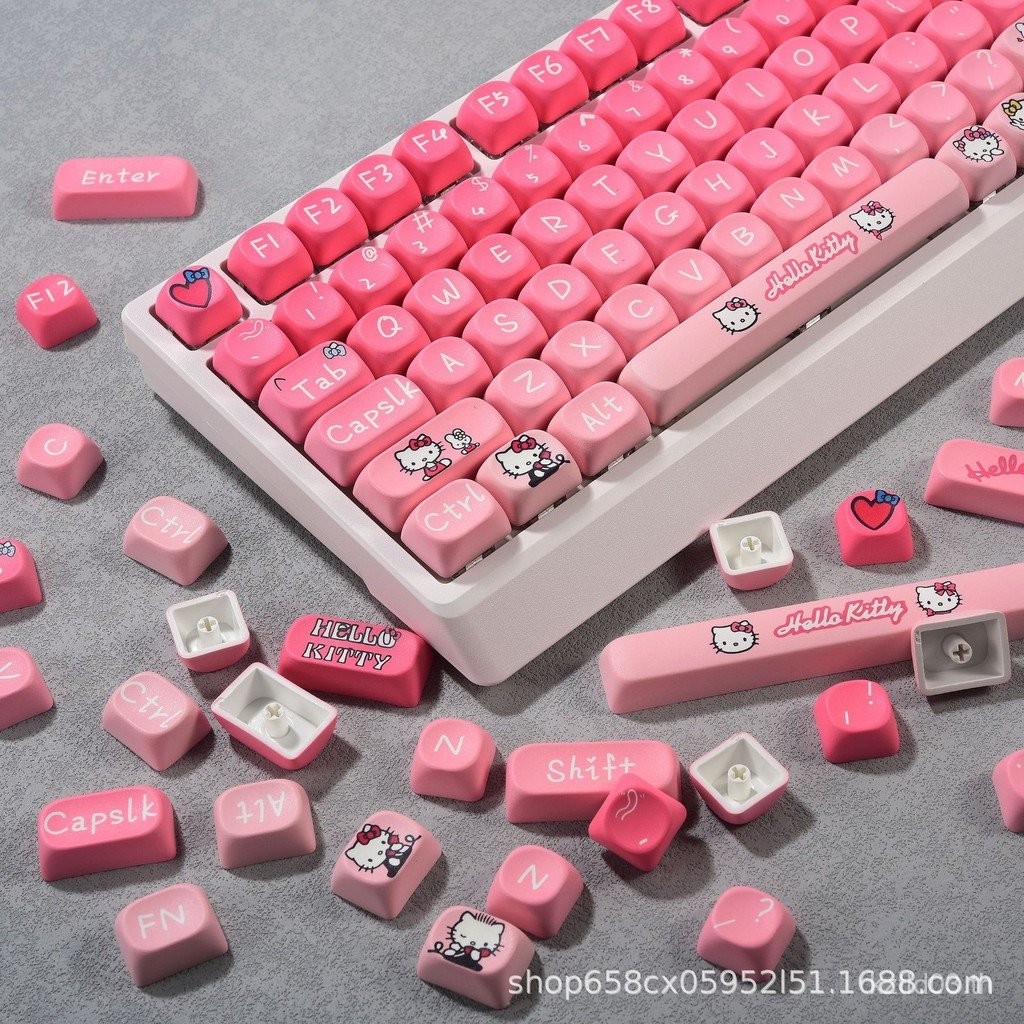 Hello kitty Theme Keycap Multi-Language Original น่ารักที่ไม่ซ้ํากัน MOA ระเหิดหัตถกรรม 888 KK37