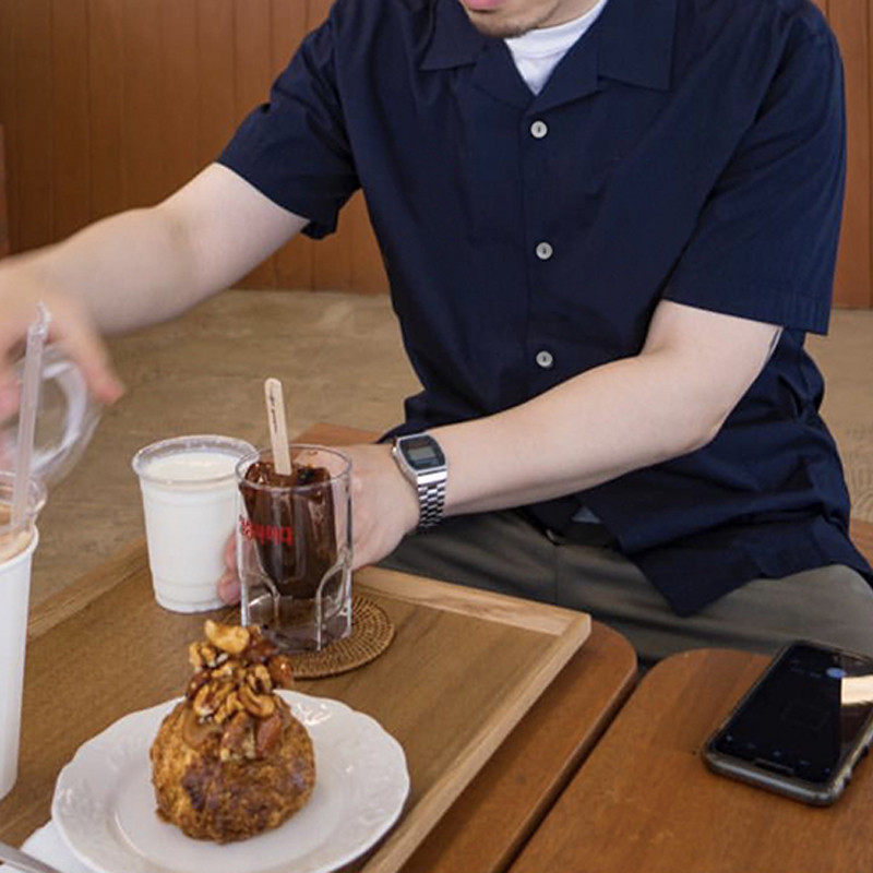 เสื้อฮาวาย NVGS Mfg สไตล์เรโทร คอคิวบา ทำจากฝ้ายเนื้อบางเบากันเหงื่อ สีคราม aloha blue