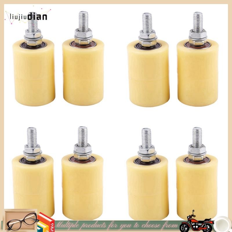 liujiudian.th8PCS 50X70 มม.PP เหล็กแบนแบริ่ง Guiding ล้อ 6201 M12 สกรูสําหรับประตูไฟฟ้าเลื่อนประตู