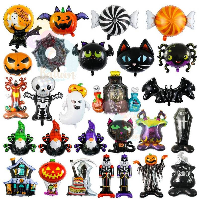 (ร้านไทย)​ มีจำนวนจำกัด ลูกโป่งฟอยล์ ฮาโลวีน ฮาลาวีน halloween balloons (HW)