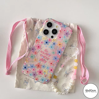 เคสไอโฟน 16 11 สำหรับ IPhone 15 13 11 16 14 12 Pro Max 15Plus 16Plus 14Plus ดอกไม้ที่มีสีสันเต็มจอดาว IMD กล่องอ่อน