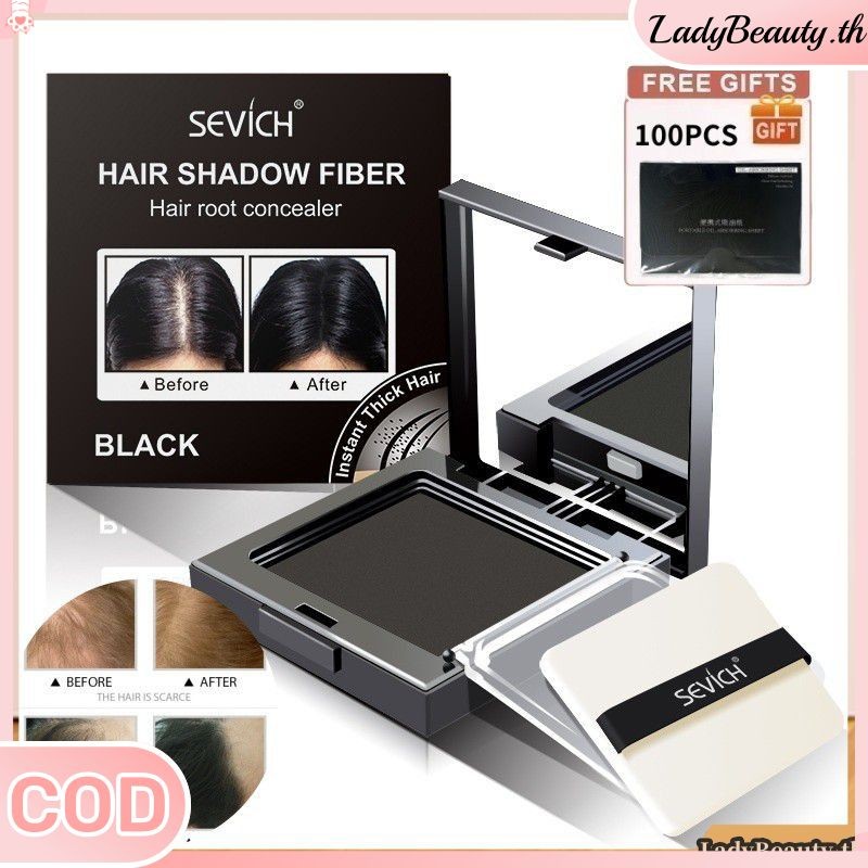 SEVICH ของขวัญฟรีSevich ชั่วคราว Hair Shadow Powder กันน้ําแรเงาบรรจุ Hairline หน้าผากคอนซีลเลอร์ผมส