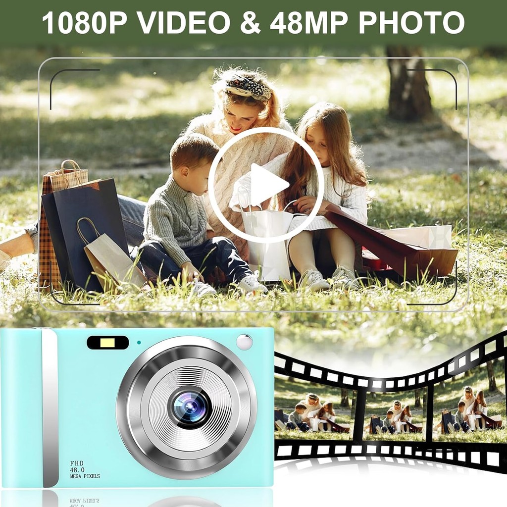 48MP Digital Camera 1080P HD Compact Digital Camera 16x Zoom Anti Shake 2.4 นิ้วหน้าจอ IPS กล้องดิจิ