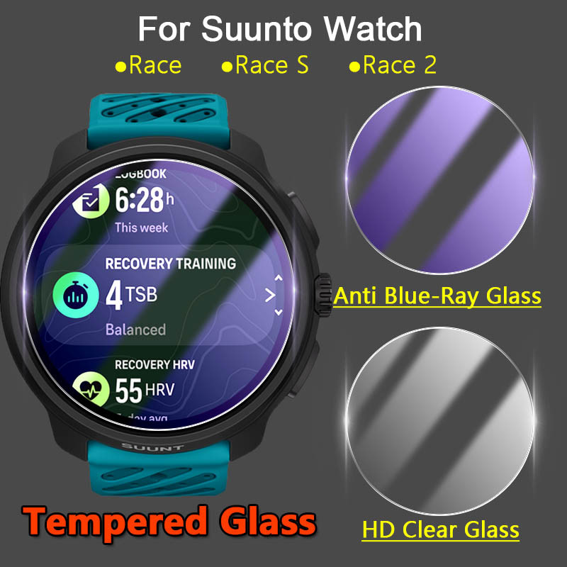 2-6 ชิ้นสําหรับ Suunto Race 2 S SmartWatch 2.5D Ultra Slim Clear/Anti Purple Light 9H Tough กระจกนิร