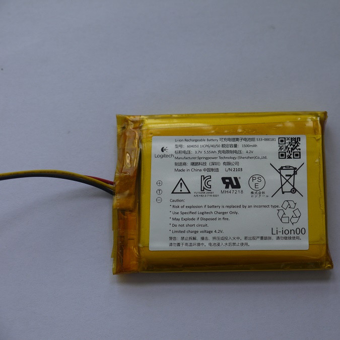 ยี่ห้อใหม่เดิมโรงงานเดิมเดิมเหมาะสําหรับ โลจิเทค ก733 604050หูฟังแบตเตอรี่ 1500mAh.5.55Wh 3.7V