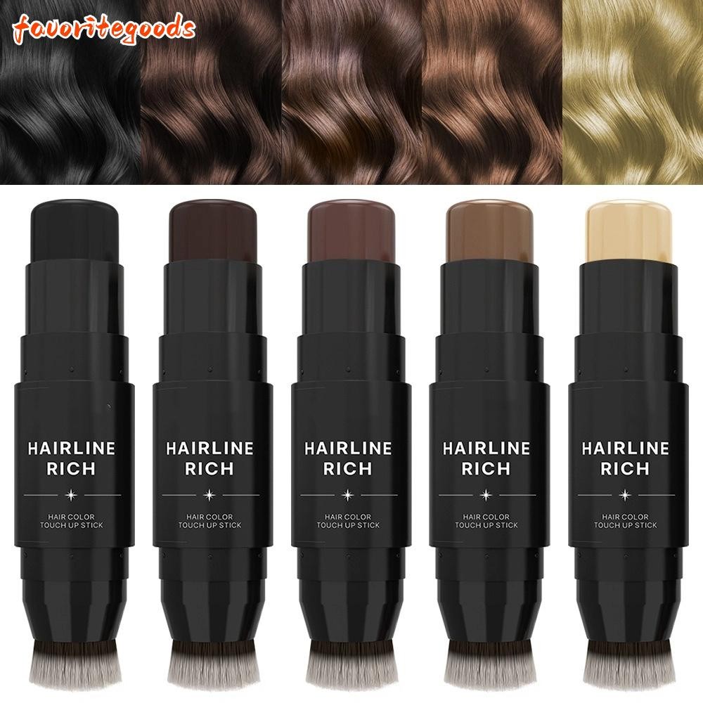 FAVORITEGOODS ปากกาคอนซีลเลอร์ Hairline กันน้ํา 2 In 1 Dual-Ended Root Touch Up Stick,พร้อมแปรง Swea