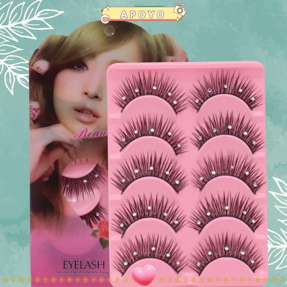 APOYO Diamond Manga Lashes Dramatic Volume Handmade Fuffy Lashes เงา Spky หนา Long Eye Lashes