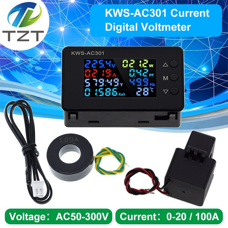 KWS-AC301 AC300 ดิจิตอลแรงดันไฟฟ้าเครื่องทดสอบโมดูล AC 50-300V Power Energy Meter AC Wattmeter มิเตอ