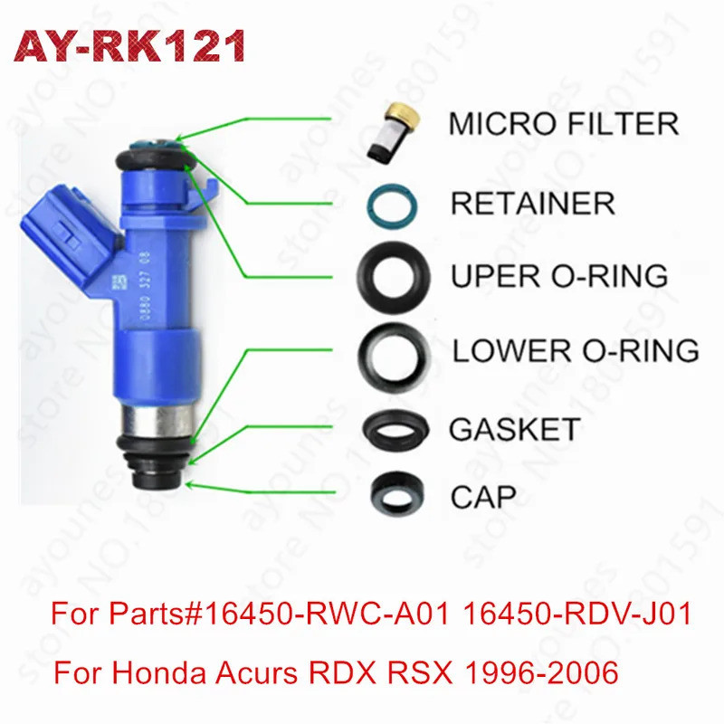 40kits ชุดซ่อมหัวฉีดน้ํามันเชื้อเพลิงสําหรับ Honda Acura RDX Denso หัวฉีด 410cc B16 B18 K20 K24 DC E