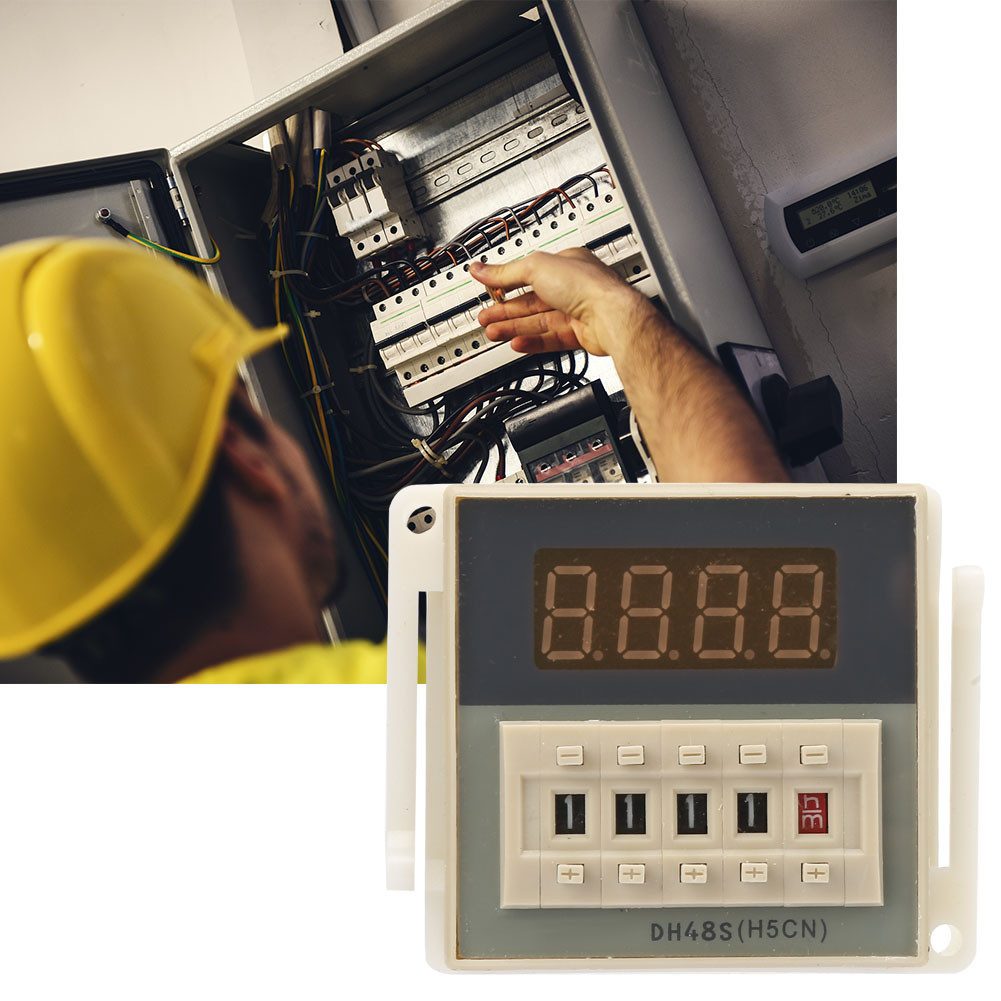 Ujewndju-ph รีเลย์หน่วงเวลา O111ROM DH48S-2Z จอแสดงผล LCD จับเวลา 8 Pins 0.01S-9999H(24VAC/DC)