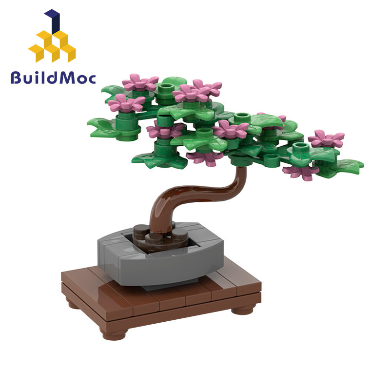 Creator Flower Buildings Tiny Bonsai Tree Expert Building Blocks MOC City Street Blocks อิฐของเล่นสํ