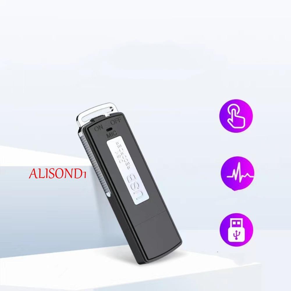 ALISOND1 Mini USB Voice Recorder, 4/8/16GB TF Card USB U-Disk Sound Recorder,น้ําหนักเบาUSB 2.0 ลดเส