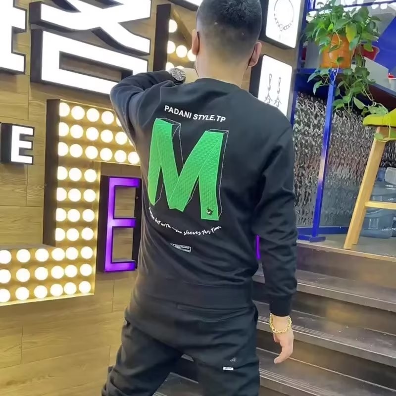 หลวม 2025new Casual 23 High Street 2025 Mens Top 2024 Street Wear ฤดูใบไม้ร่วงใหม่เสื้อกันหนาวผ้าฝ้า