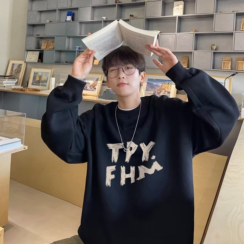 2025 เสื้อกันหนาว สไตล์ใหม่สไตล์เกาหลีด้านบนอินเทรนด์หลวมฤดูใบไม้ผลิฤดูใบไม้ร่วง2024รอบคอเก๋สไตล์ฮ่อ