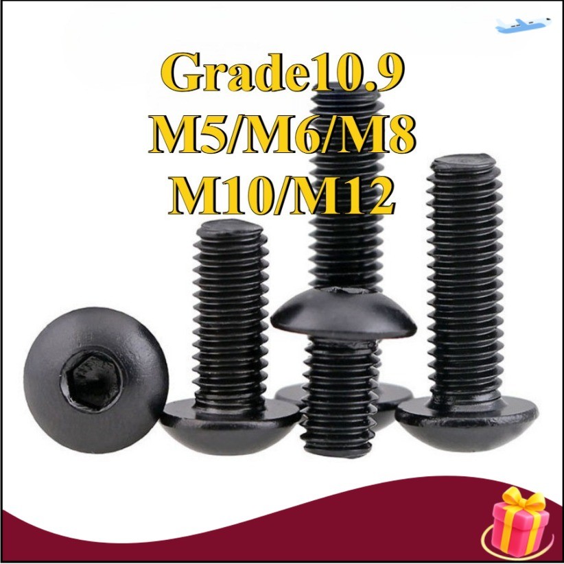 10.9 เกรดความแข็งแรงสูงหัวกระทะสกรูหกเหลี่ยม ISO7380 หัวกลม bolt, สกรูถ้วยกึ่งรอบ M5/M6/M8/M10/M12 * L6-100 มม.WDY-MB