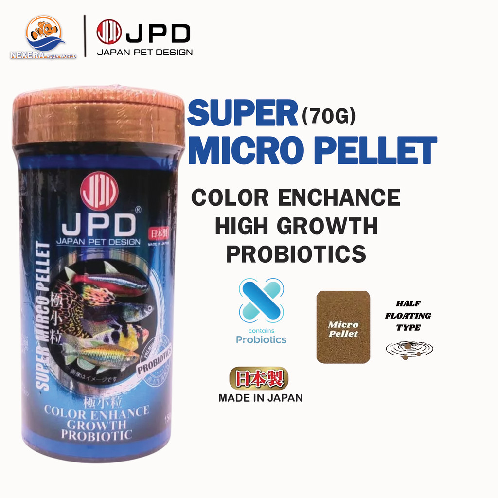 JPD Super Micro Pellets – อาหารปลาเขตร้อนระดับพรีเมียมสําหรับการเจริญเติบโตของปลาขนาดเล็ก & การเพิ่ม