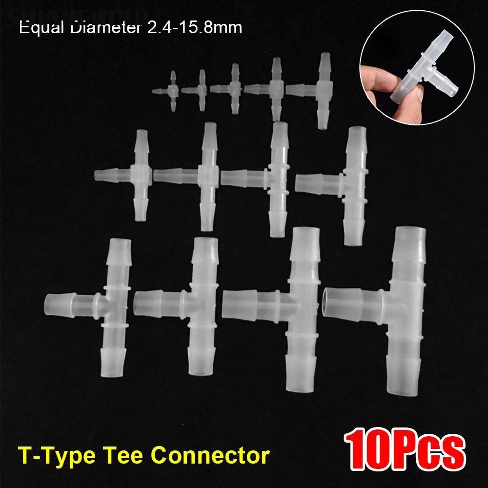 SIJIANGMOLD 10 ชิ้น 3 ทางเชื่อมต่อ, 1.6-15.8 มิลลิเมตรพลาสติก T-Type Tee Connector, Equal เส้นผ่านศู