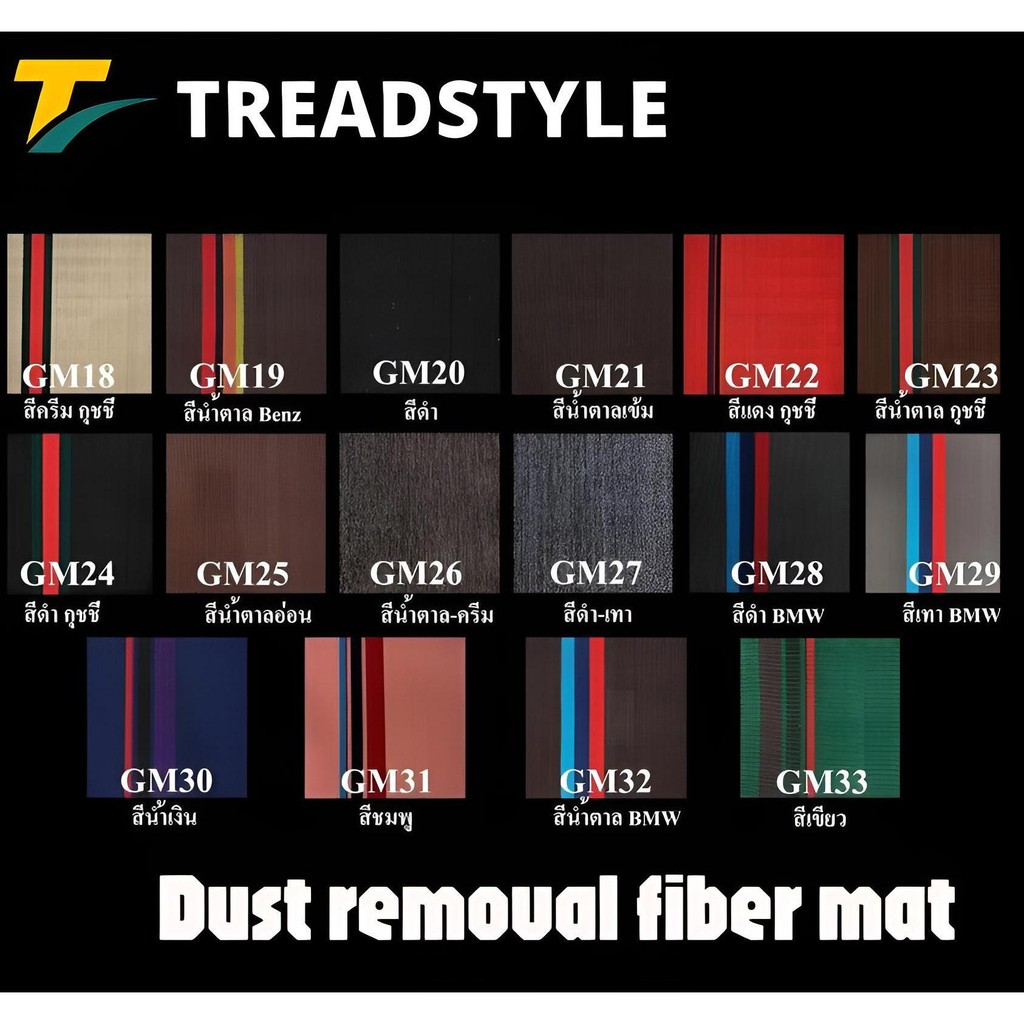 【เฉพาะใยดักฝุ่นเท่านั้น】พรมปูพื้นรถยนต์ TreadStyle คุณภาพเยี่ยม 16 สี สำหรับชั้น 1/2/4 ไม่รวมพรม6D