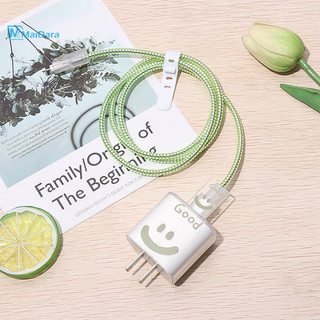 เคสสายชาร์จ ตัวป้องกันสายเคเบิลข้อมูลเครื่องชาร์จ Lucky Smiling Face แบบใสสำหรับ IP