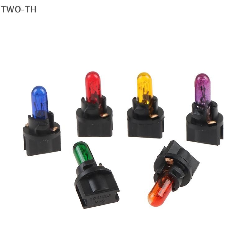 TWO-TH 10PCS T5.5 หลอดไฟ Led W1.2WCar ไฟภายใน Dashboard ตัวบ่งชี้ความร้อน Wedge Auto เครื่องมือโคมไฟ