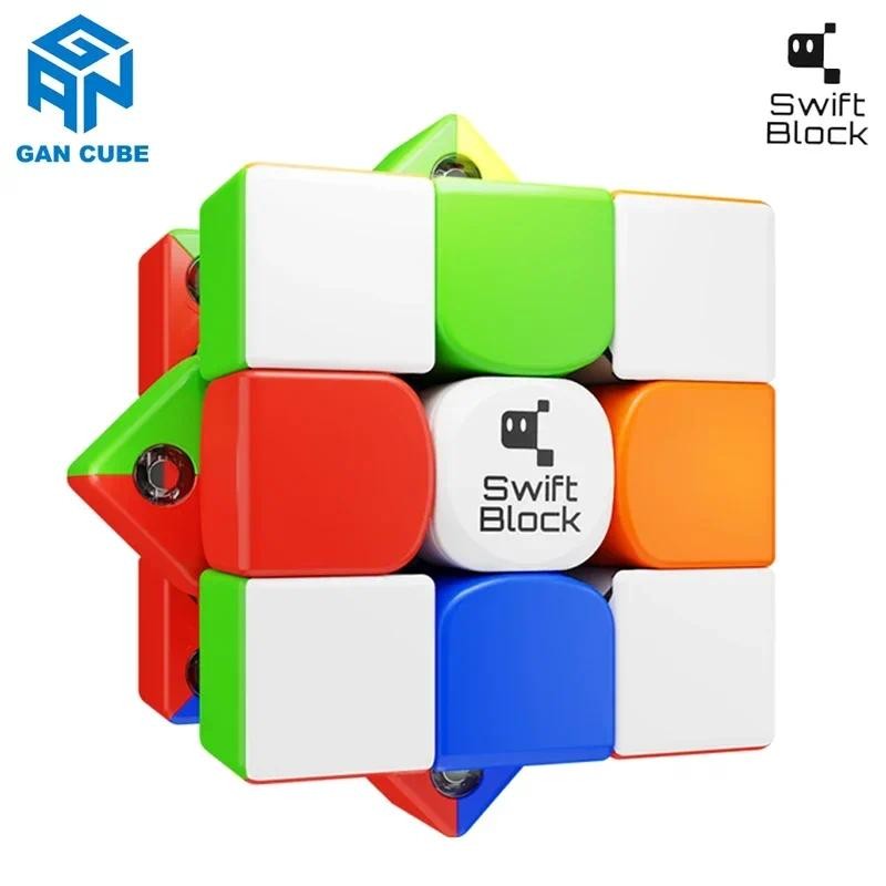 GAN 355 S Swift Block 3x3 Magnetic Magic Speed Cube Gan 355S Stickerless Professional Fidget ของเล่น