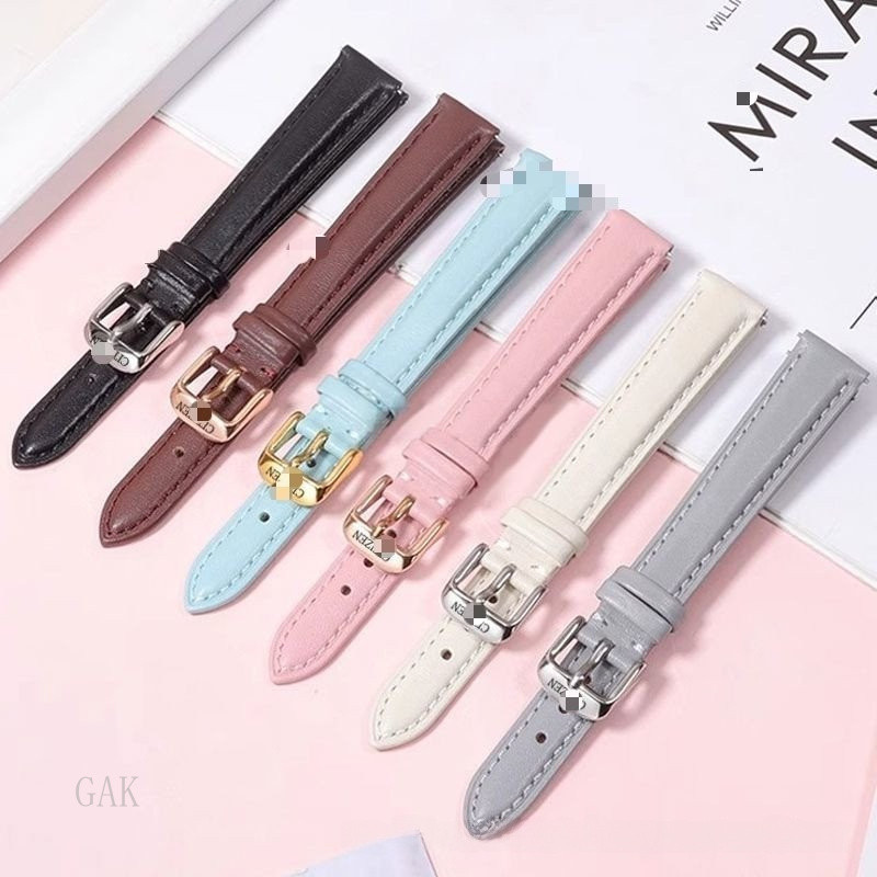 12/14/16/18/20/22 มม.สําหรับ Citizen C-itizen สายนาฬิกาหนังแท้ Citizen Eco-Drive Falcon Blue Angels 