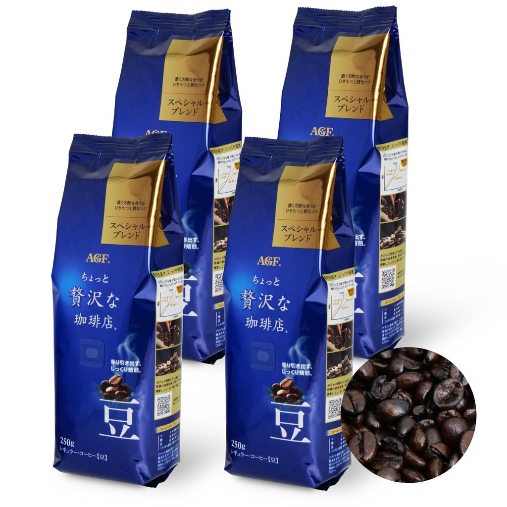 AGF A little luxurious coffee shop Regular coffee beans Special blend 250g x 4 bags [1kg (whole bean