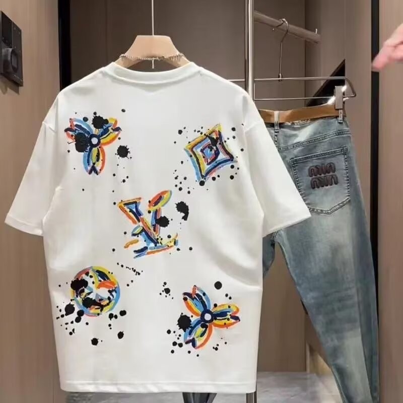 COD 2025 Cartoon Starry Sky Creative Puzzle High-End Trendy Brand Short Sleeve T-Shirt Men's Loose A
