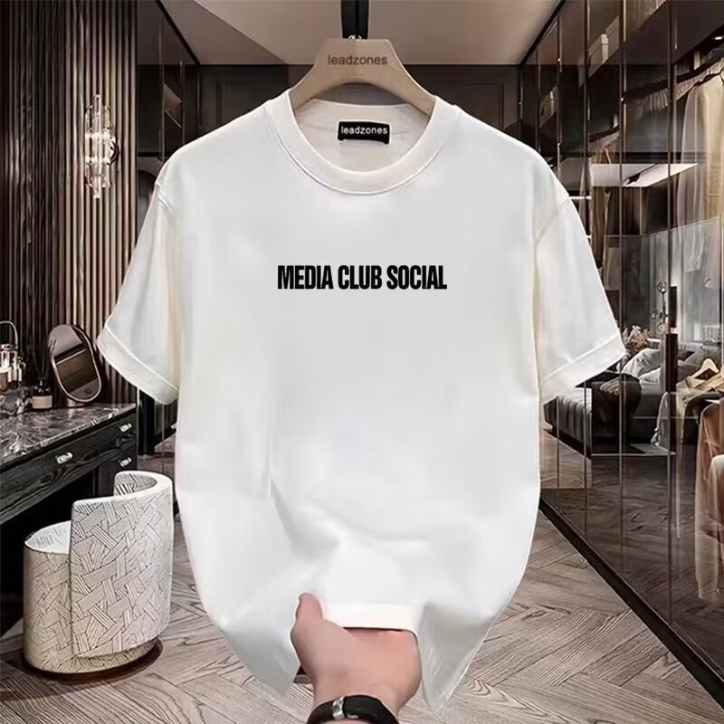 2025 NEW American Style Heavyweight Cool Pure Cotton Short Sleeve T-Shirt for Men and Women Summer I