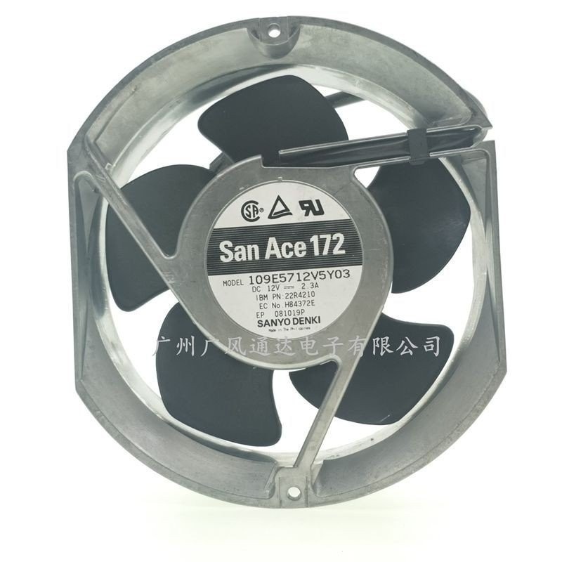 17cm12V2.3 A109E5712V5Y03 Sanyo Cooling 17251 พัดลมกรอบอลูมิเนียมตู้พัดลมญี่ปุ่น Y9AI