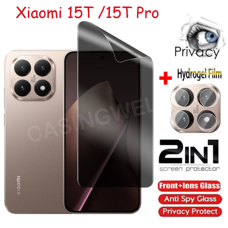 ป้องกันหน้าจอสําหรับXiaomi 15T 17T Pro 15 17 T Pro 4G 5G 2025 ความเป็นส่วนตัวHydrogelฟิล์มAnti-Spyคลุมทั้งหมดป้องกันหน้าจอฟิล์มกลับเลนส์ป้องกันฟิล์ม