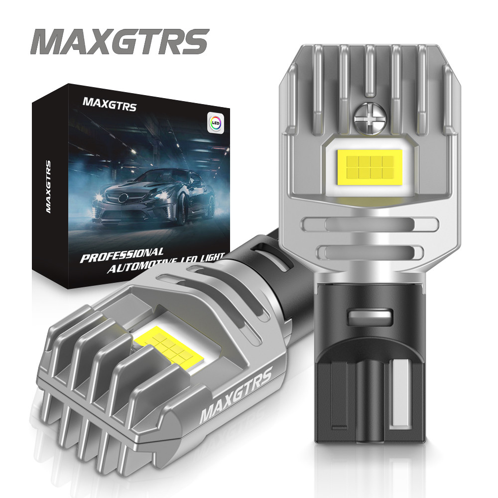 MAXGTRS 2PCS T15 W16W LED Canbus ข้อผิดพลาดฟรีหลอดไฟอัตโนมัติ 921 912 ไฟสํารอง LED รถย้อนกลับที่จอดรถ Xenon สีขาวไฟรถ
