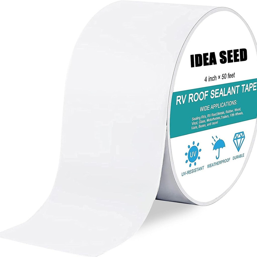 RV车顶胶带白色4 英寸 x 50 英尺房车胶带车顶维修的房车密封胶布