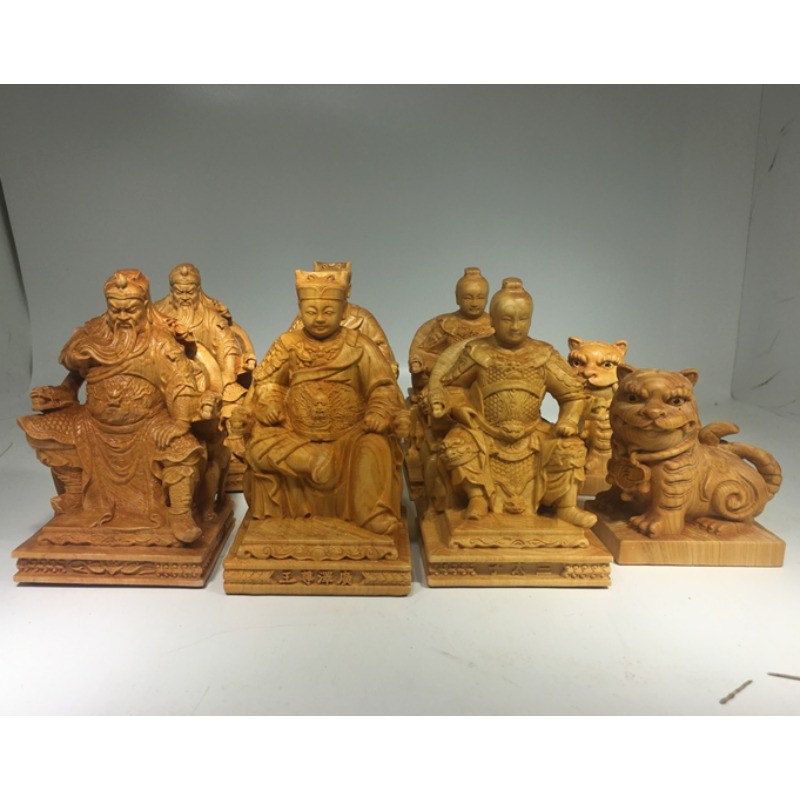 T Thuja ไม้แกะสลัก Guan Gong Maitreya พระพุทธรูป Guangze Third Prince เครื่องประดับจับชิ้น C