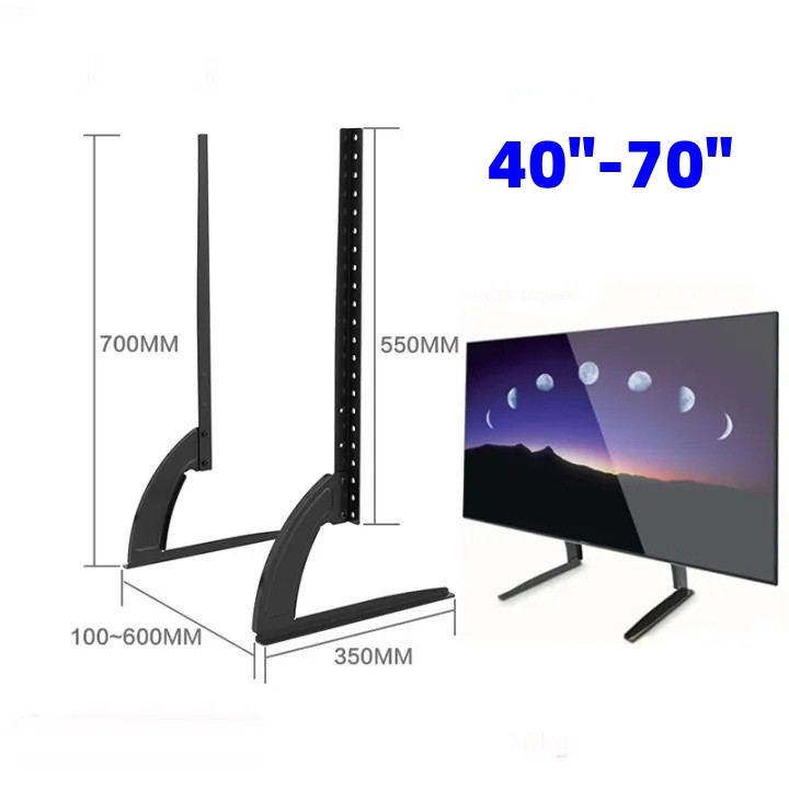 ขาตั้งทีวีสากล ขนาด 40-70 นิ้ว ปรับความสูงและขาได้ สำหรับจอ LED, พลาสม่า, LCD รองรับน้ำหนักไม่เกิน 50 กิโลกรัม