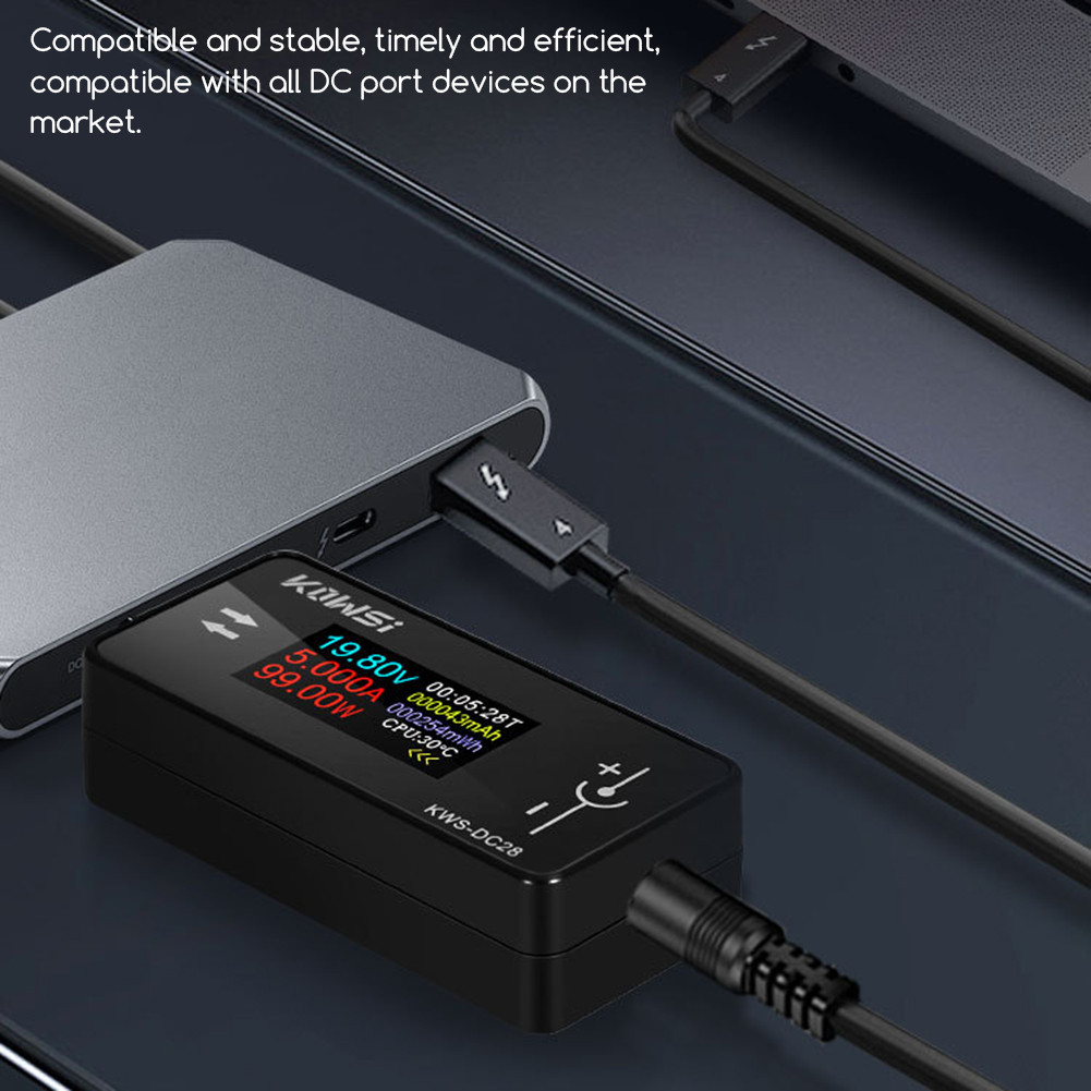 Kws-Dc28 เครื่องวัดแรงดันไฟฟ้าปัจจุบันรองรับ 12A กระแสไฟสูงสําหรับความจุทดสอบของ Power Banks