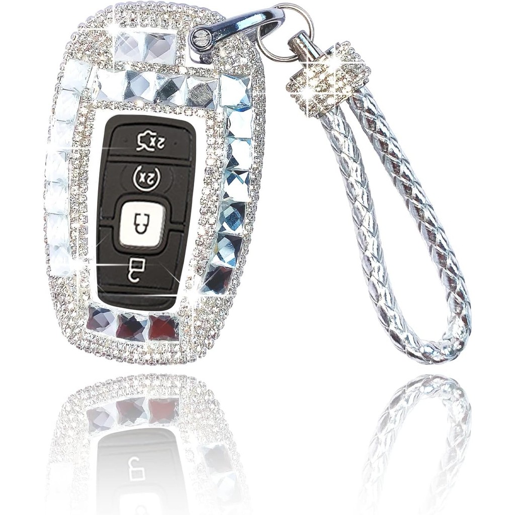 Sparkly Luxury Bling Rhinestone คริสตัลเพชร Key Fob ฝาครอบกรณี Shell Protector Key Chain ใช้งานร่วมก