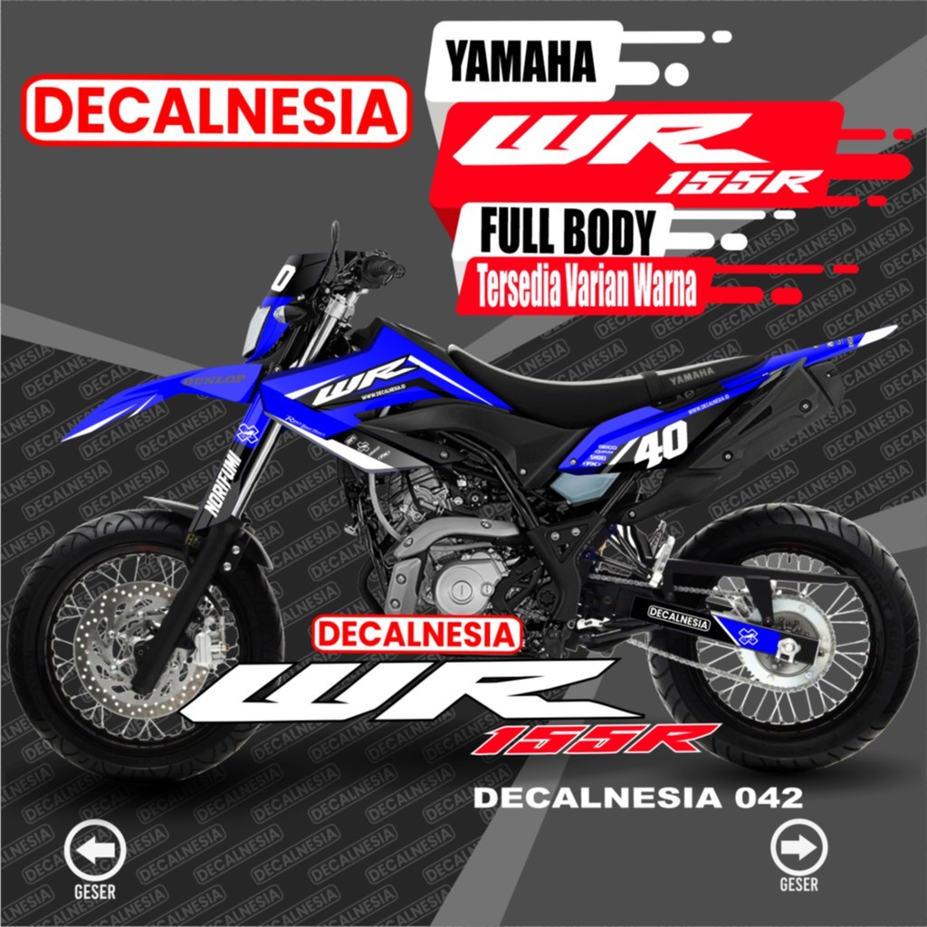 รูปลอก WR155 Full Body Variation Decal WR Supermoto อุปกรณ์เสริมสติกเกอร์รูปลอกมอเตอร์ Yamaha WR 155