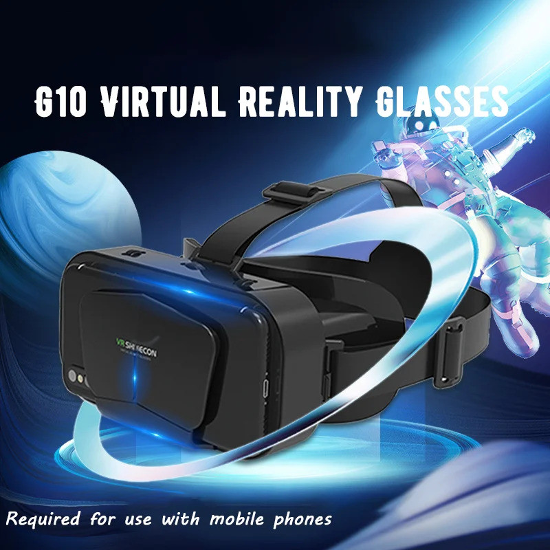 G10 Shinecon VR แว่นตาชุดหูฟัง 3D Virtual Reality อุปกรณ์หมวกนิรภัย Viar เลนส์ Goggle สําหรับสมาร์ทโ