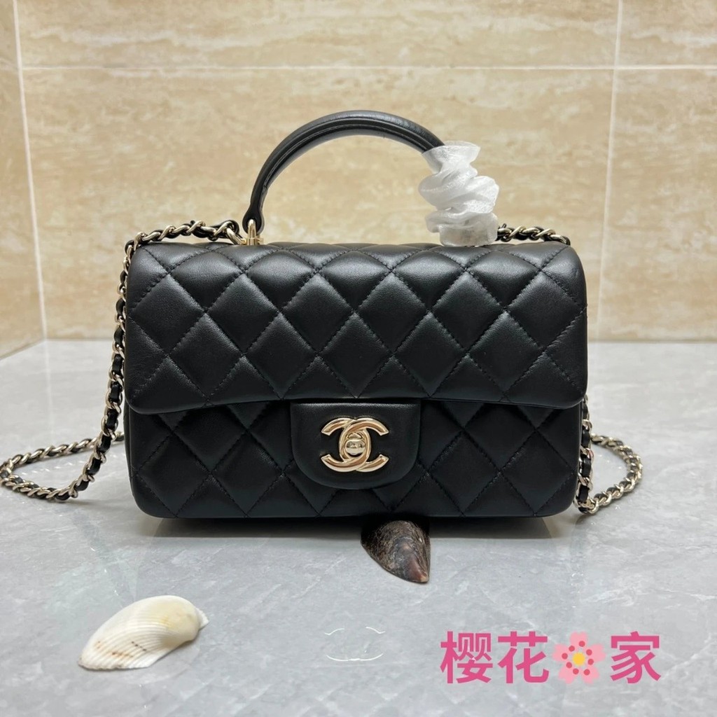 [Channel Niu Goods] Channel cf mini handle bag Portable Style 21s Diamond bag กระเป๋าสะพาย Messenger