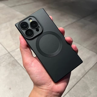 Premium Square Design Matte Anti-Fingerprints Magnetic Protective Soft Case สําหรับ iPhone 11 12 13 14 15 16 17 Pro Max 14plus 17 Air