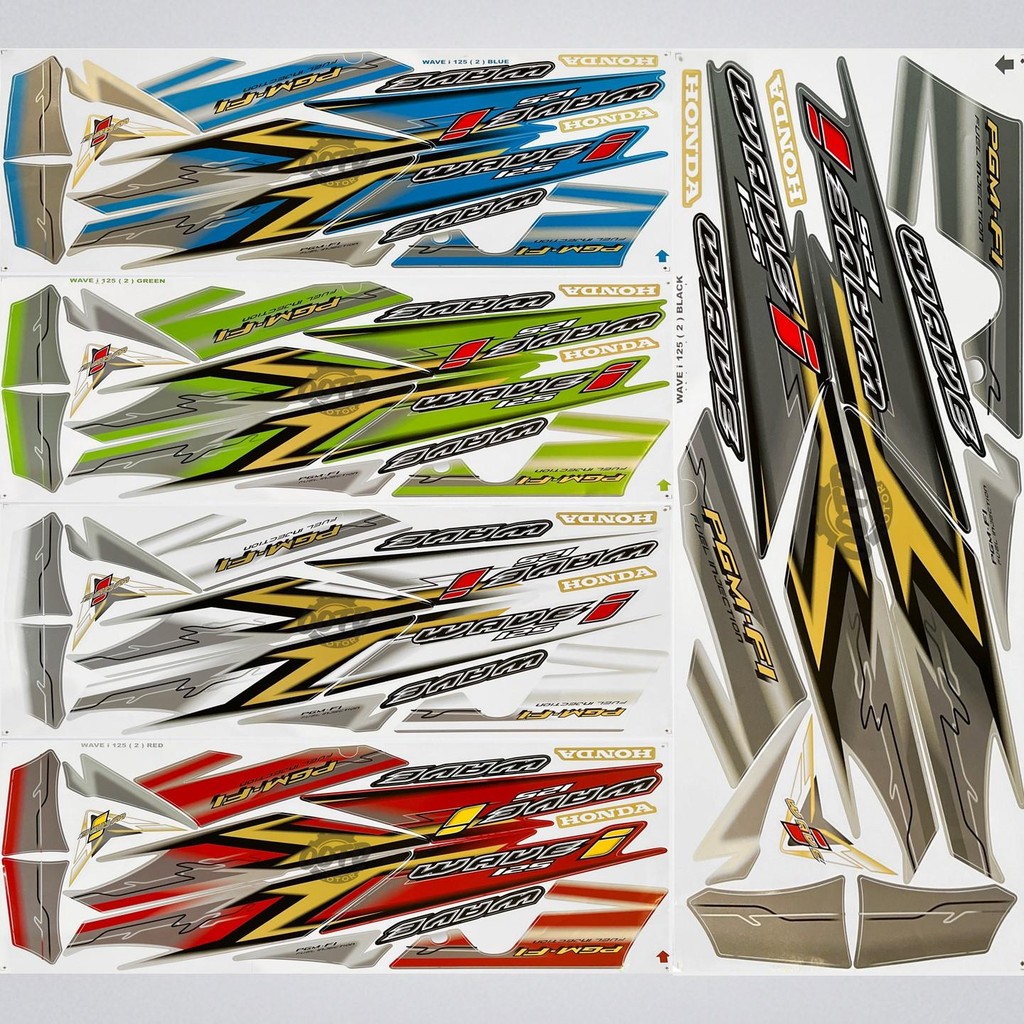 Honda Wave 125 I (2) Siam Thai Motor Stiker Body Cover Sticker Stripe Automotive Motorcycle