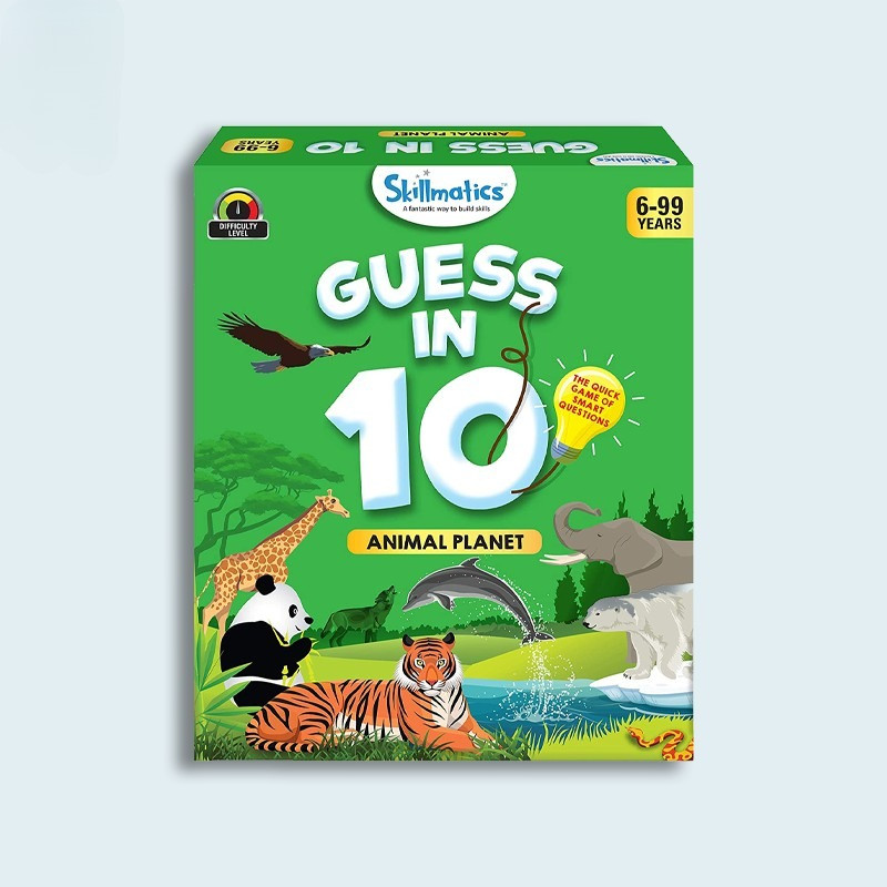 Skillmatics Educational Game : Animal Planet - Guess in 10 (Ages 6-99) | Card Game of Smart Question