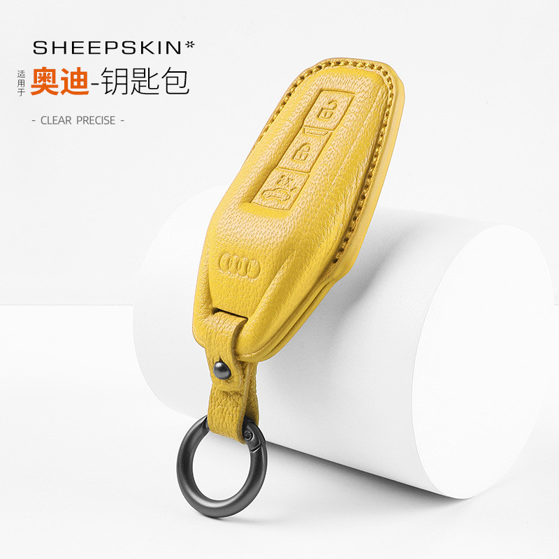 Audi Car Light Luxury Goat Leather Key Case ทุ่มเทให้กับ A5L A6L Sportback Q6L E-tron Anti-Wear Smar