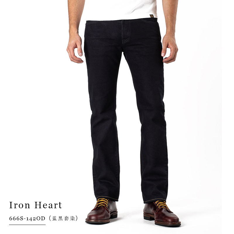 กางเกงยีนส์ IRON HEART slim-fit ขนาด 14OZ จากญี่ปุ่น ย้อมเอวกลาง