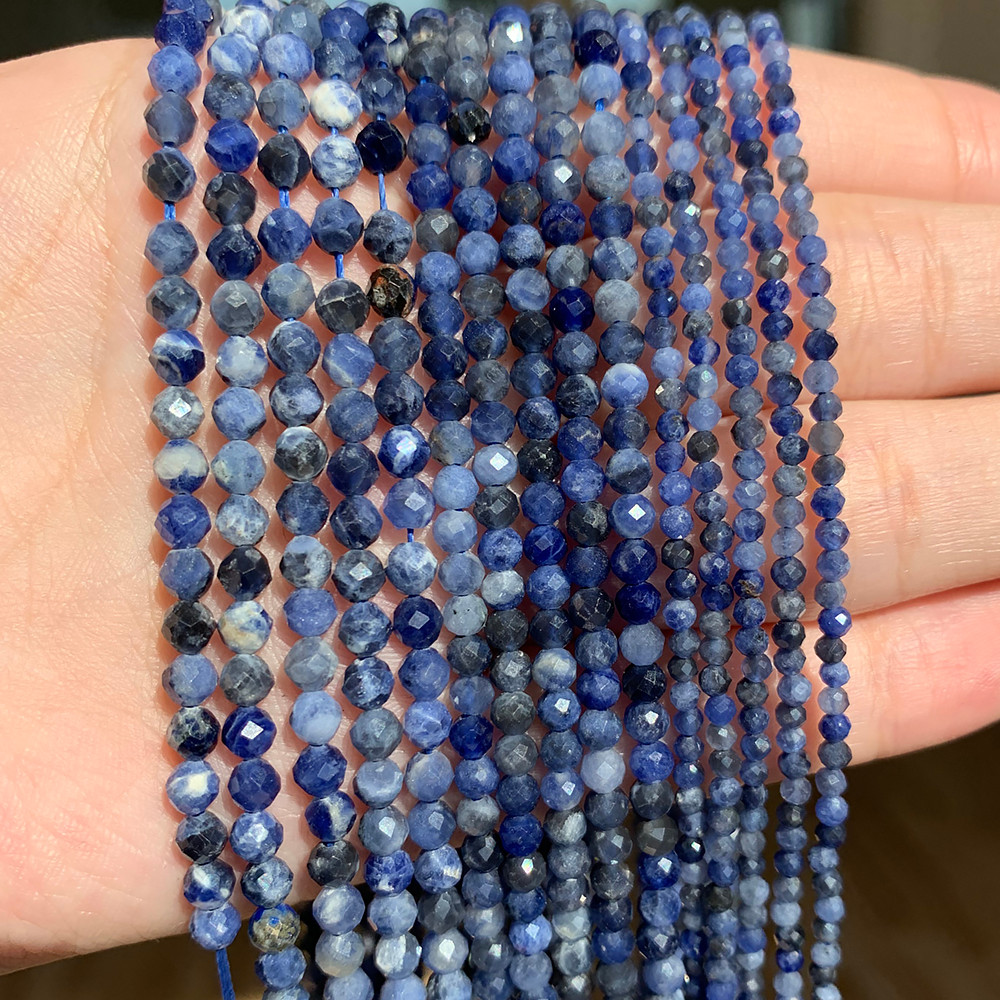 Lapis Lapis Hard Cut Faceted ลูกปัดหลวม