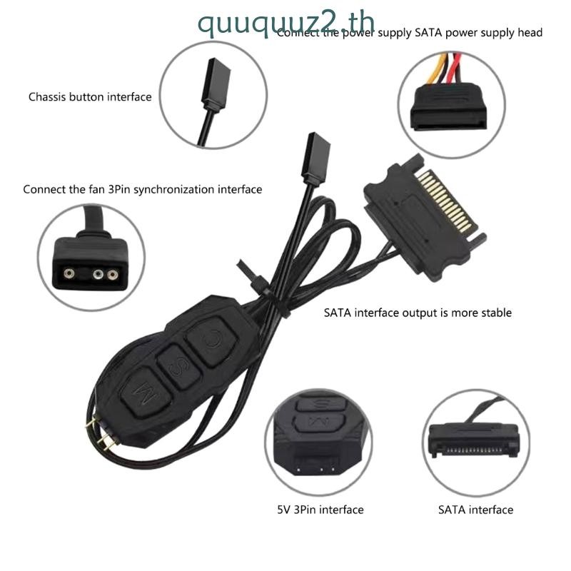 Quu ARGB Controller 3Pin 5V ARGB Splitter Cable ไฟ LED Pin ARGB Controller